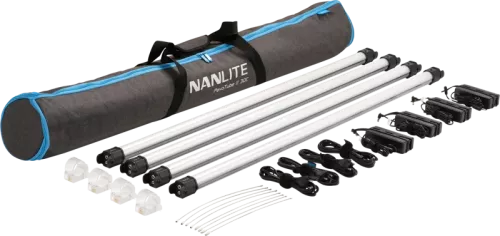 Nanlite Pavotube II 30C LED RGBWW Tube Light 4 Light Kit