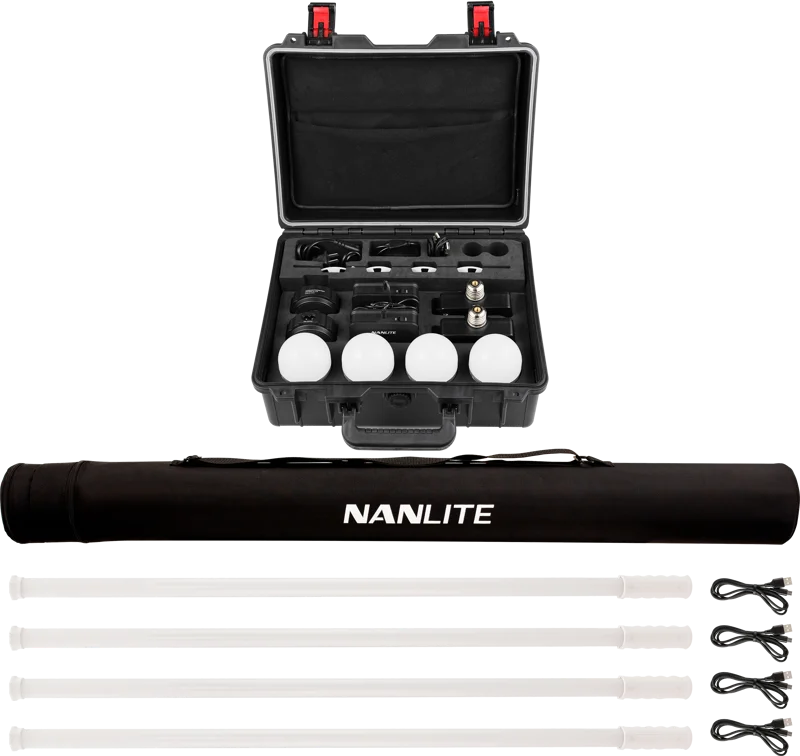 Nanlite Kit Nanlite Pavotube T8-7X-4 Light kit  & Pavobulb 10C 4 Bulb kit