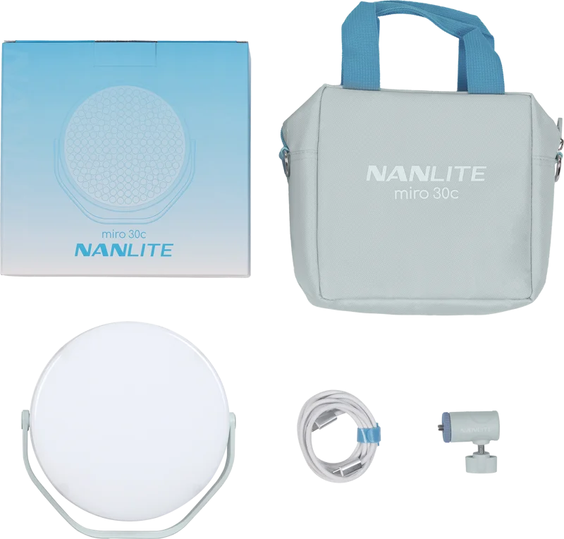 Nanlite Miro 30c LED Full-color Round Panel Light  (Mint Blue)