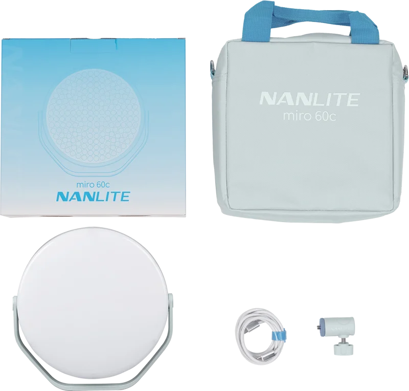 Nanlite Miro 60c LED Full-color Round Panel Light  (Mint Blue)