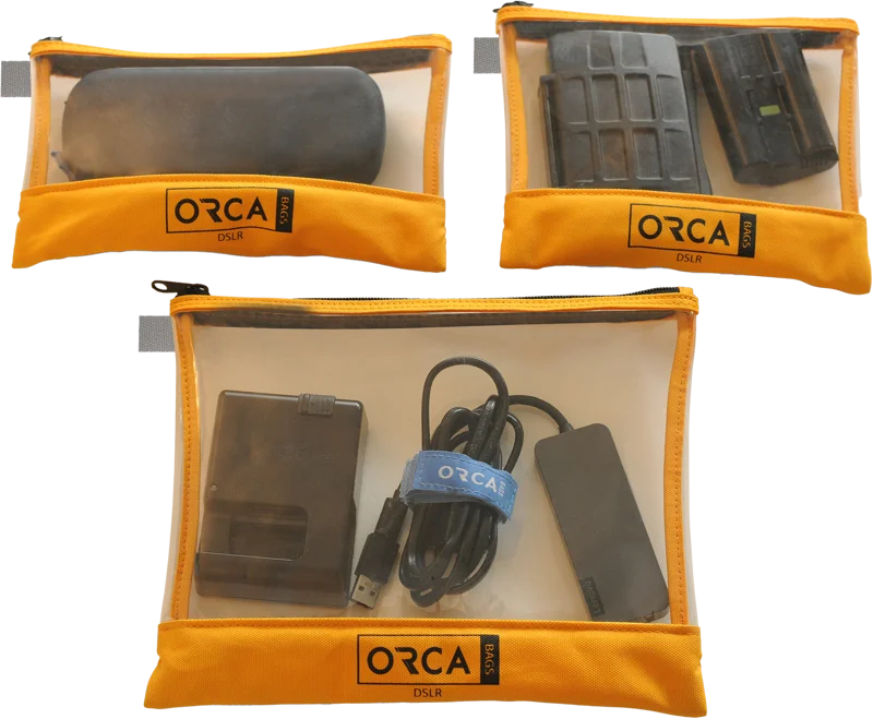 Orca OR-599 Transparent pouches Kit  for DSLR Accessories (3 pcs)