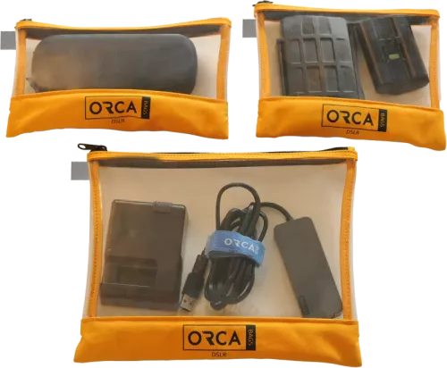 Orca OR-599 Transparent pouches Kit  for DSLR Accessories (3 pcs)