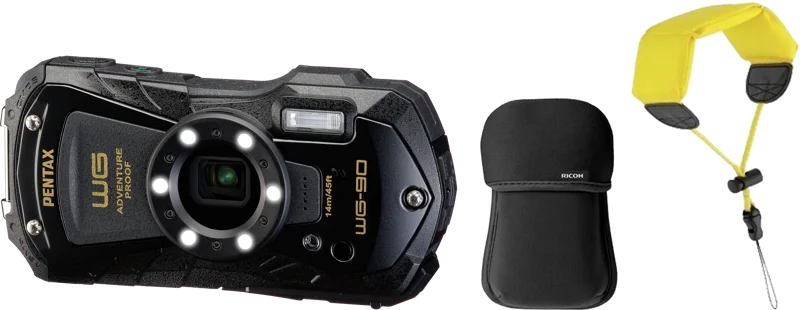 Ricoh/Pentax KIT Pentax WG-90 black incl. floating strap and neoprene case FOC
