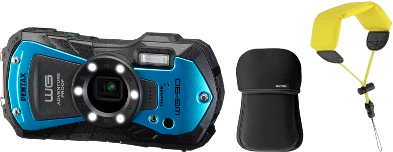 Ricoh/Pentax KIT Pentax WG-90 blue incl. floating strap and neoprene case FOC