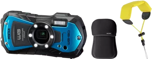 Ricoh/Pentax KIT Pentax WG-90 blue incl. floating strap and neoprene case FOC