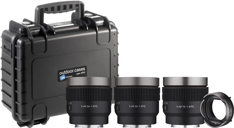 Samyang V-AF lens Kit with MF Adapter and Hardcase