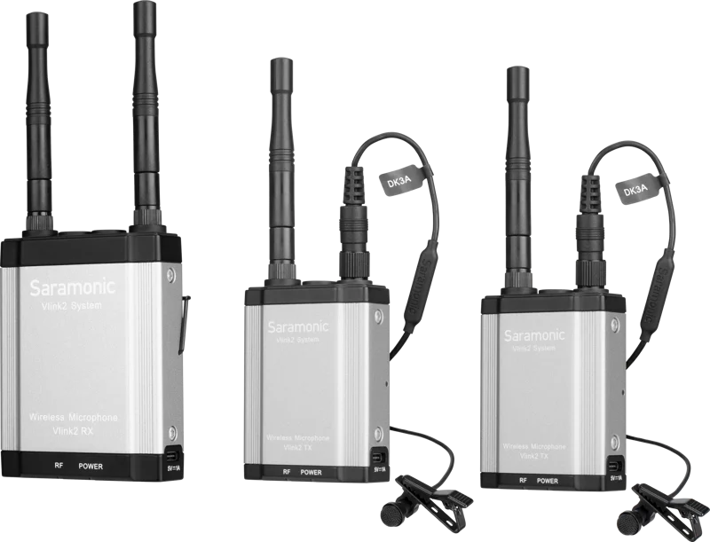 Saramonic Vlink2 Kit2, 2.4GHz Two Way-Communication Wireless Microphone System (2xTX+RX)