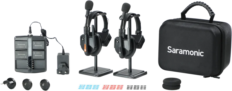 Saramonic WiTalk9 WT2S 2-Person Full-Duplex 1.9GHz Wireless Headset Intercom System w/ carry case