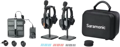 Saramonic WiTalk9 WT2S 2-Person Full-Duplex 1.9GHz Wireless Headset Intercom System w/ carry case