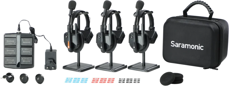 Saramonic WiTalk9 WT3S 3-Person Full-Duplex 1.9GHz Wireless Headset Intercom System w/ carry case