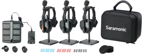 Saramonic WiTalk9 WT3S 3-Person Full-Duplex 1.9GHz Wireless Headset Intercom System w/ carry case