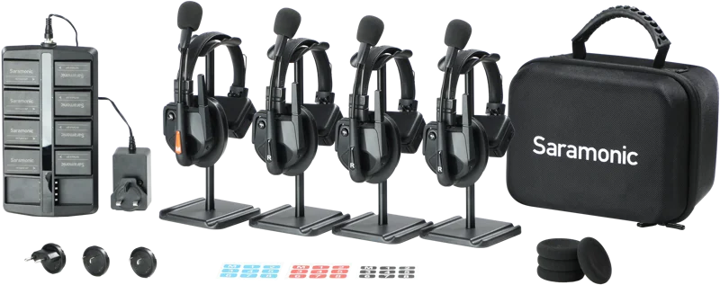 Saramonic WiTalk9 WT4S 4-Person Full-Duplex 1.9GHz Wireless Headset Intercom System w/ carry case