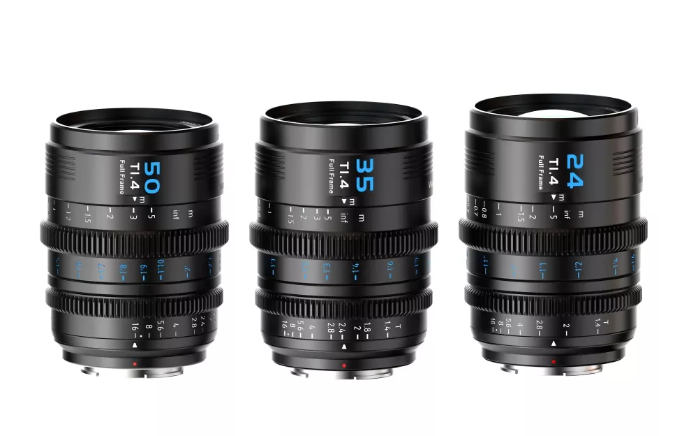 Vision Prime 1 Series T1.4 Full Frame Cine Lens Kit with 24mm/35mm/50mm (E mount, Black Color, including Z/RF/L Interchangable Mount)