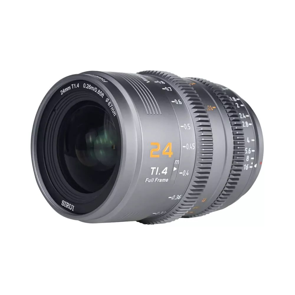 SIRUI Vision Prime 1 Series 24mm T1.4 Full Frame Cine Lens (E mount, Metal Grey Color, including Z/RF/L Interchangable Mount)