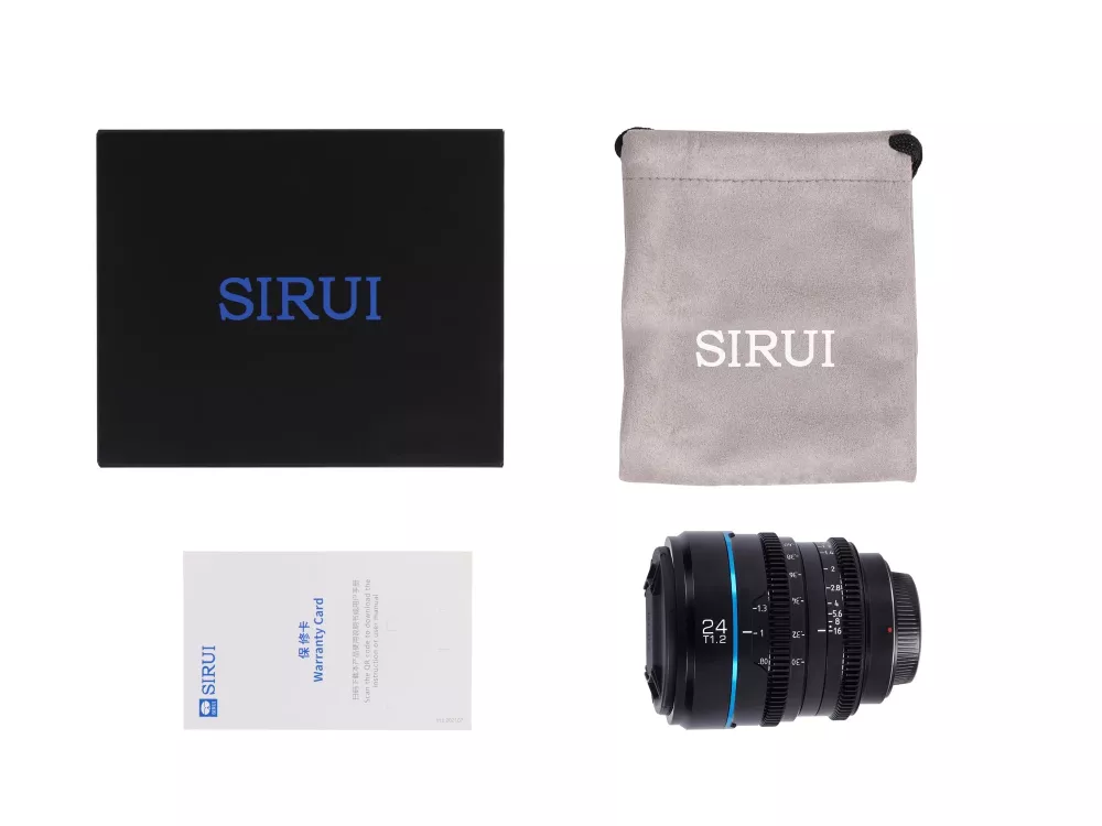 SIRUI Nightwalker Series 24mm T1.2 S35 Manual Focus Cine Lens (E Mount, Black)