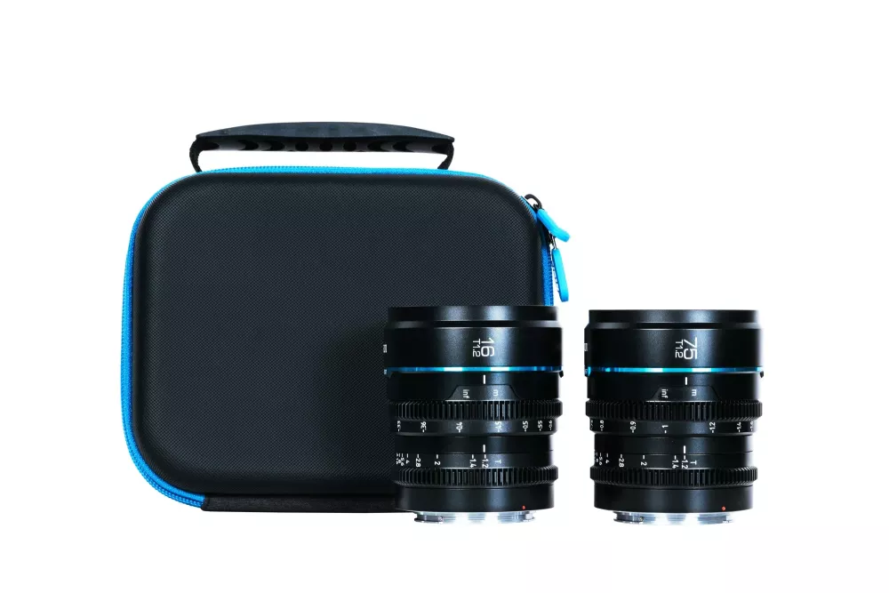 SIRUI Nightwalker 16mm & 75mm T1.2 S35 Cine 2-Lens Set (M4/3 Mount, Black, Customise protective case included)