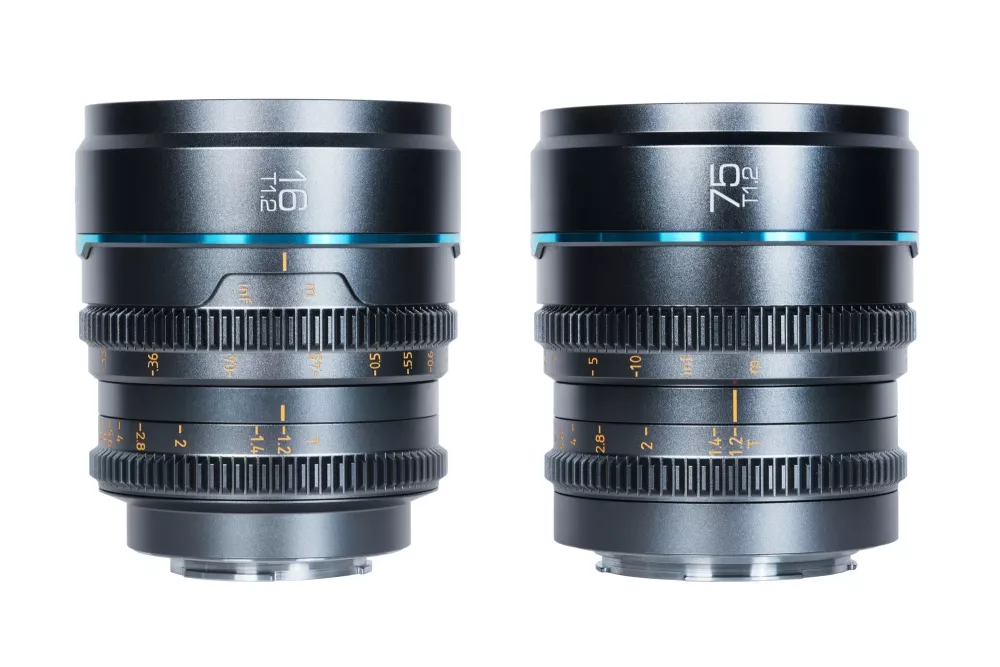 SIRUI Nightwalker 16mm & 75mm T1.2 S35 Cine 2-Lens Set (L Mount,  Metal Grey, Customise protective case included)