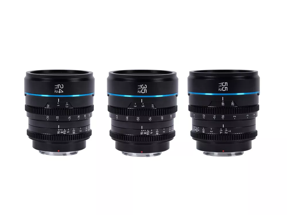 SIRUI Nightwalker Series 24, 35&55mm T1.2 S35 Manual Focus Cine Lens Bundle (RF Mount, Black)