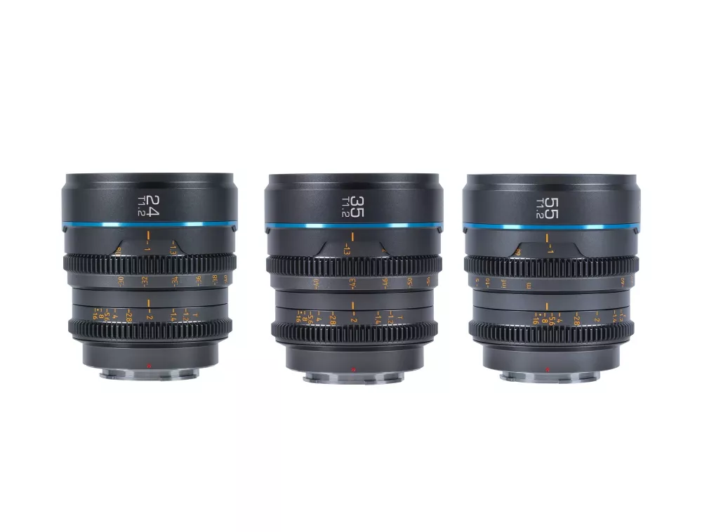 SIRUI Nightwalker Series 24, 35&55mm T1.2 S35 Manual Focus Cine Lens Bundle (RF Mount, Gun Metal Gray)
