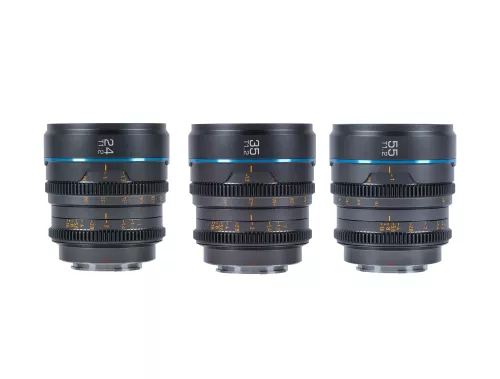 SIRUI Nightwalker Series 24, 35&55mm T1.2 S35 Manual Focus Cine Lens Bundle (M4/3 Mount, Gun Metal Gray)