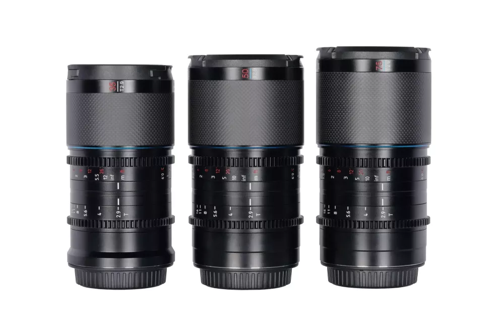 SIRUI Saturn 1.6x Carbon Fiber Full-frame Anamorphic Lens Set DL Mount  (35mm, 50mm, &75mm, Neutral  Flare)