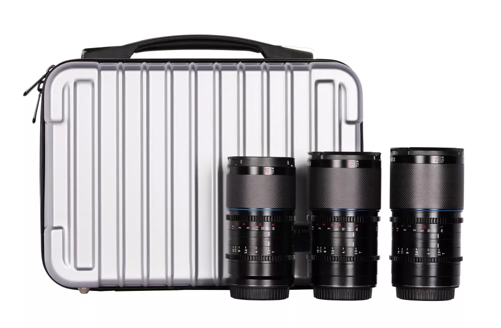 SIRUI Saturn 1.6x Carbon Fiber Full-frame Anamorphic Lens Set Z Mount (35mm, 50mm, &75mm, Blue Flare)