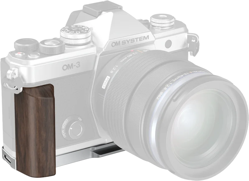 SmallRig 5563 L-Shaped Mount Plate with Wooden Handle for OM SYSTEM OM-3