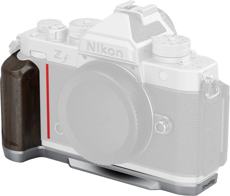 SmallRig 5707 L-Shaped Mount Plate with Wooden Handle for Nikon Z f Silver