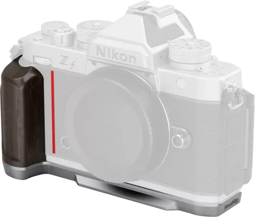 SmallRig 5707 L-Shaped Mount Plate with Wooden Handle for Nikon Z f Silver