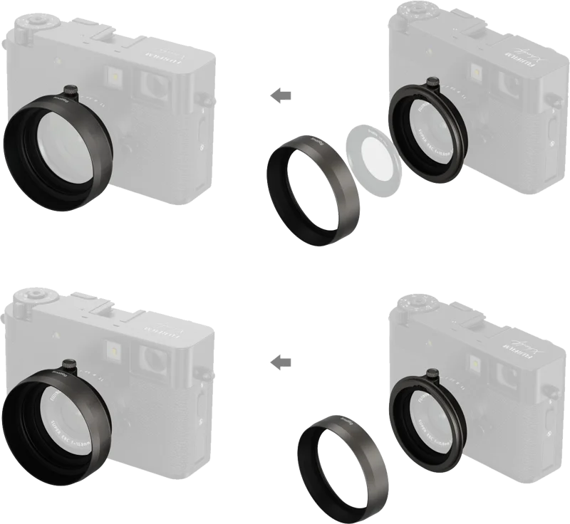 SmallRig 5709 Shading Hood for FUJIFILM X half Charcoal Silver