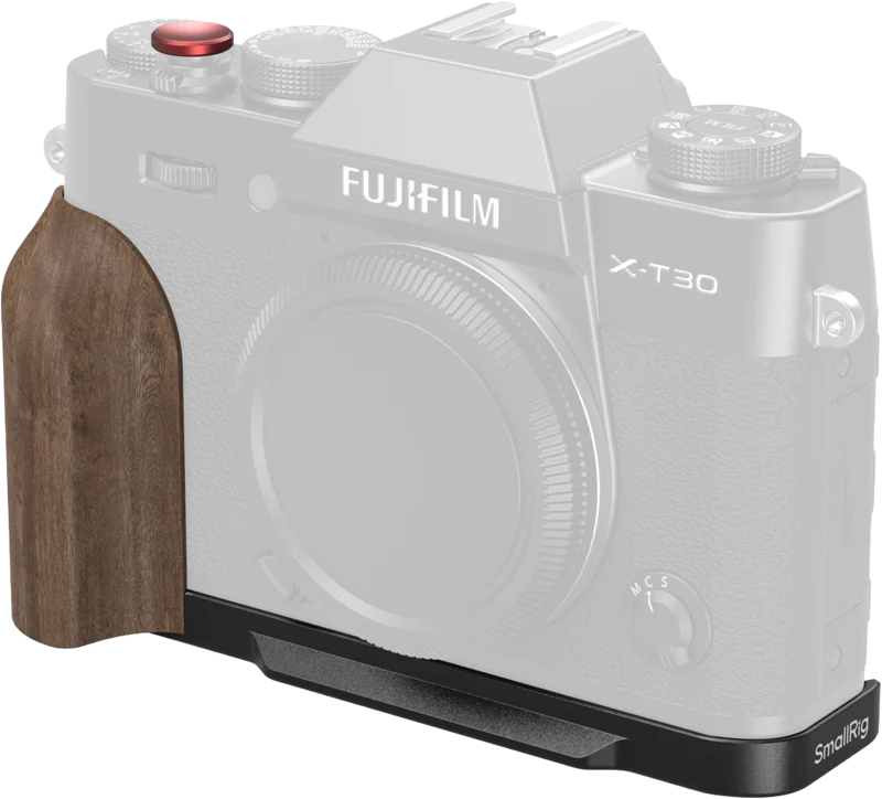 SmallRig 5666 L-Shaped Mount Plate with Wooden Handle for FUJIFILM X-T30 / T30 II / T30 III Black
