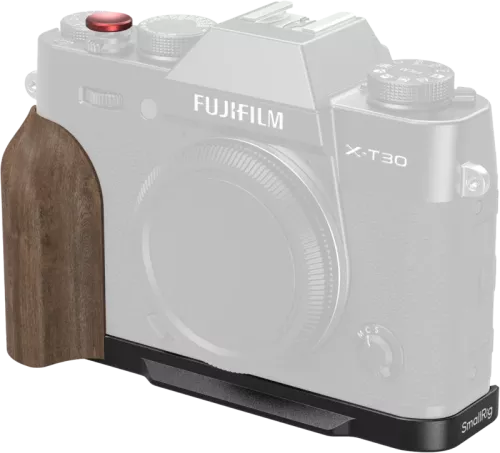 SmallRig 5666 L-Shaped Mount Plate with Wooden Handle for FUJIFILM X-T30 / T30 II / T30 III Black