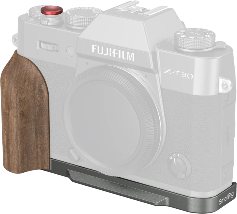 SmallRig 5668 L-Shaped Mount Plate w Wooden Handle for FUJIFILM X-T30 / T30 II / T30 III Charcoal