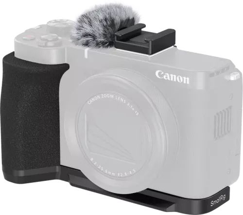SmallRig 5808 L-Shaped Mount Plate with Handle for Canon PowerShot V1 (Black)