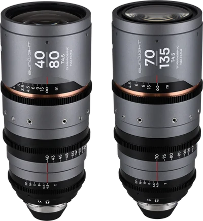 Laowa Sunlight 2X Anamorphic Zoom 2-Lens Bundle (40-80mm,70-135mm) (Amber) Arri PL