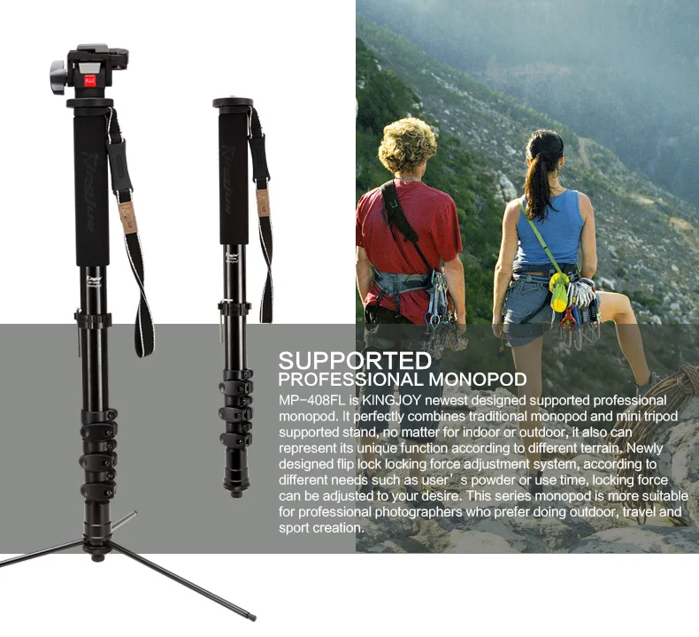 Monopod MP408FL +KH-6500 Huvud Kingjoy