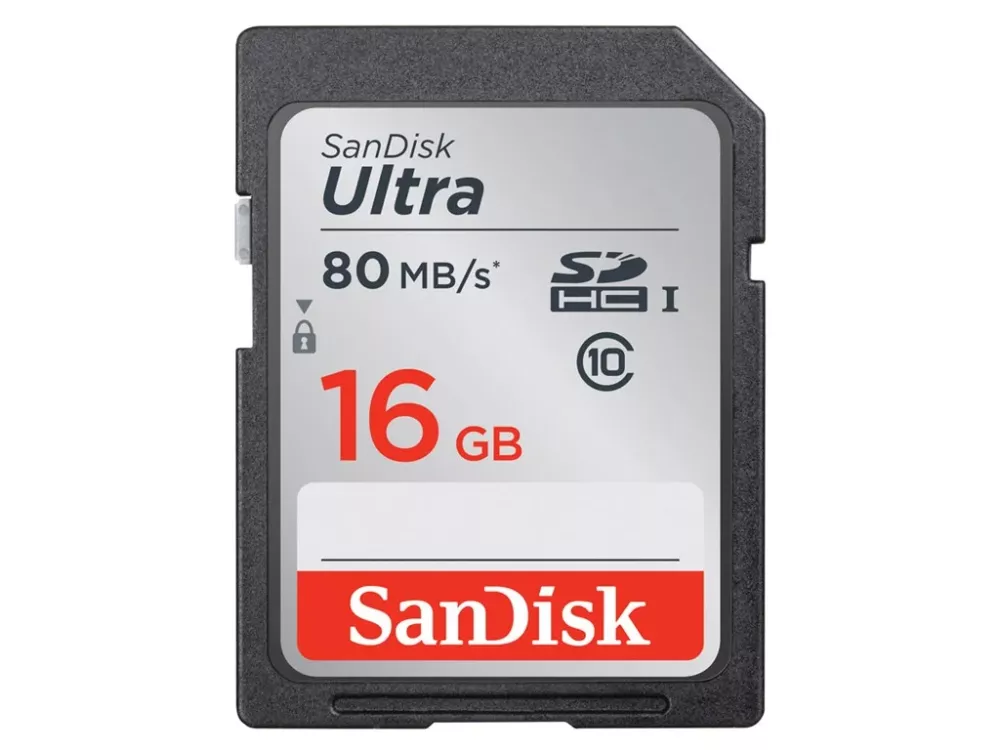 Sandisk Memorycard Secure Digital 16GB Ultra SDHC 80MB/s UHS-1 Class 10