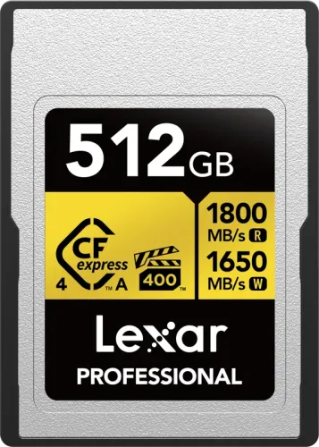 Lexar CFexpress 4.0 Pro Gold, VPG400/IP68, R1800/W1650/SW1000 (Type A) 512GB