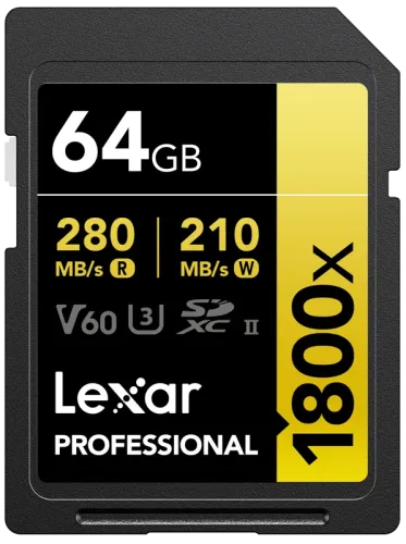 Lexar SDXC Pro 1800x U3 UHS-II R280/W210 (V60) 64GB
