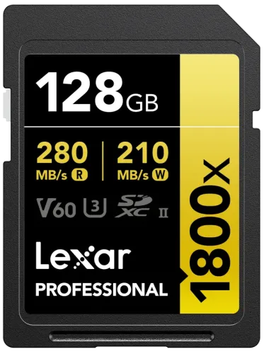 Lexar SDXC Pro 1800x U3 UHS-II R280/W210 (V60) 128GB