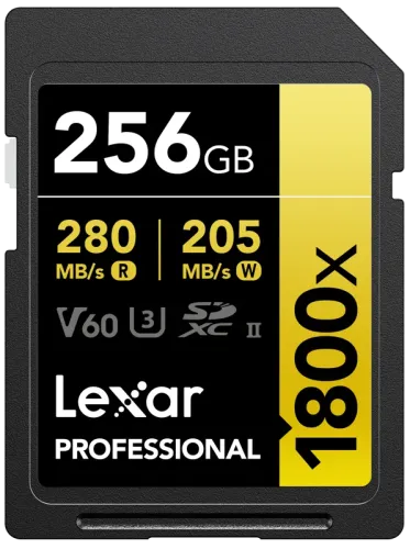 Lexar SDXC Pro 1800x U3 UHS-II R280/W210 (V60) 256GB
