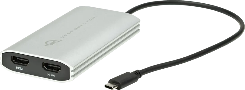 OWC Adapter USB-C to Dual HDMI 4K Display Adapt w. DisplayLink f. M1 Mac, Mac/PC w.USB-C/Thunderbolt