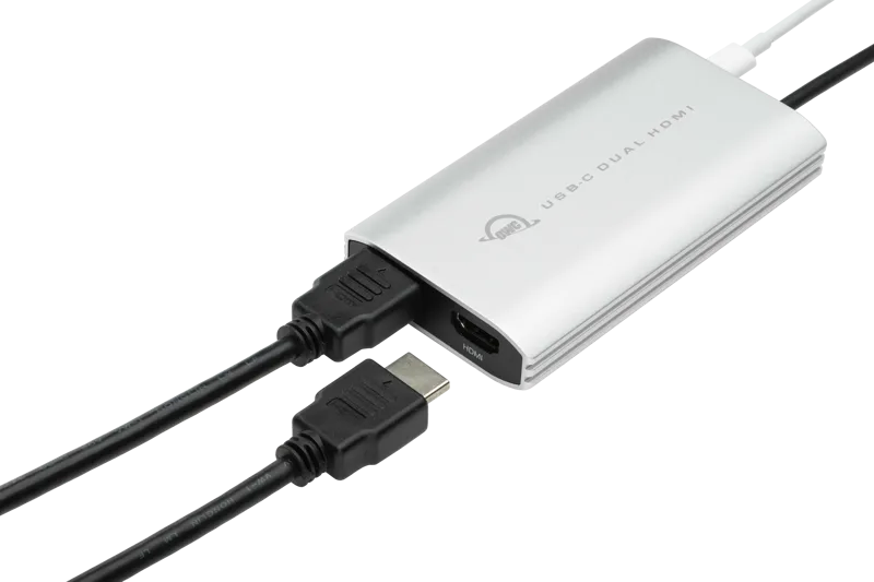 OWC Adapter USB-C to Dual HDMI 4K Display Adapt w. DisplayLink f. M1 Mac, Mac/PC w.USB-C/Thunderbolt