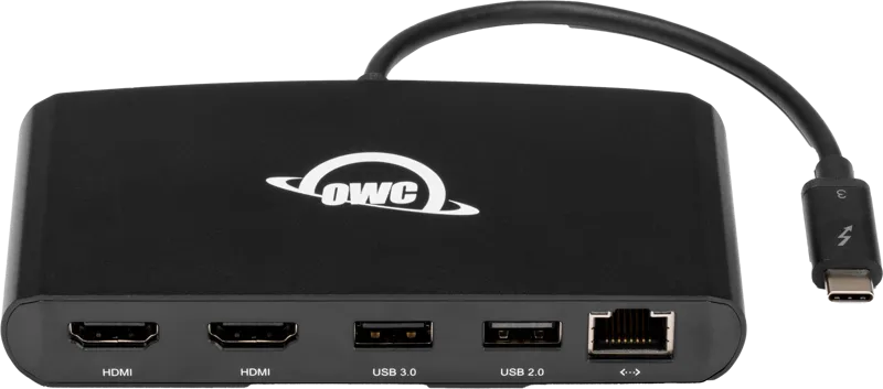 OWC Dock Thunderbolt 3 mini-Dock - 5 Port, 2 x HDMI, feat. 2 x HDMI 4K60, USB 3, USB 2, 1GB Network