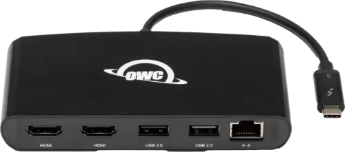 OWC Dock Thunderbolt 3 mini-Dock - 5 Port, 2 x HDMI, feat. 2 x HDMI 4K60, USB 3, USB 2, 1GB Network