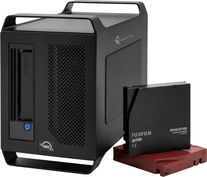 OWC Archive Pro LTO-9 Solution w/Tape & Cleaner + 4TB Staging SSD W/ Canister SW from Hedge