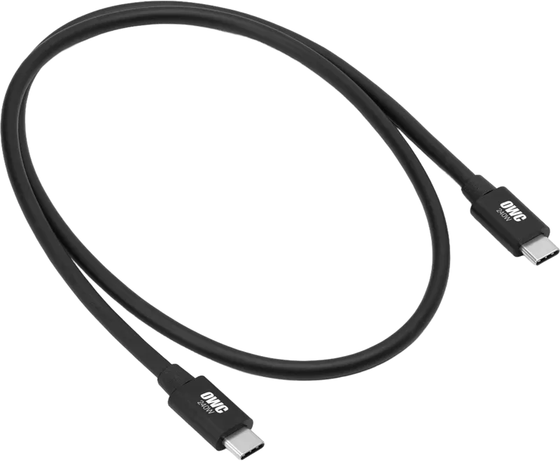 OWC Cable Thunderbolt - Universal + Full Capability f. all TB 3/4/USB-C/USB4 devices (100W) 0.8M