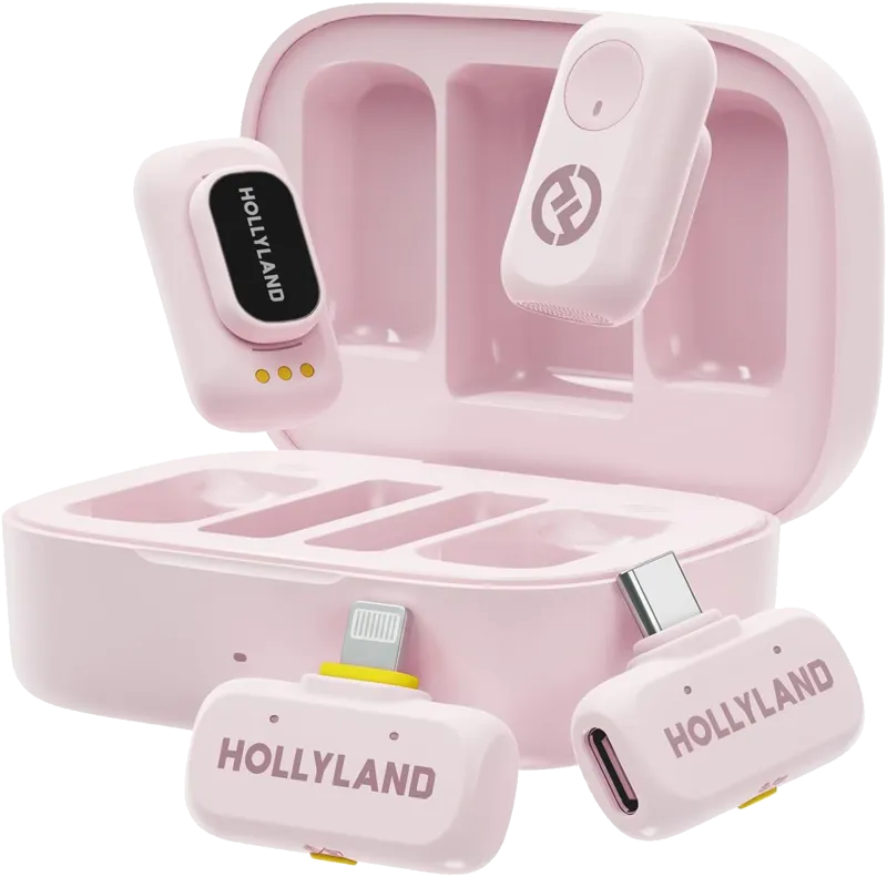 Hollyland LARK A1 Combo Cloud Pink, with USB-C+ Lightning