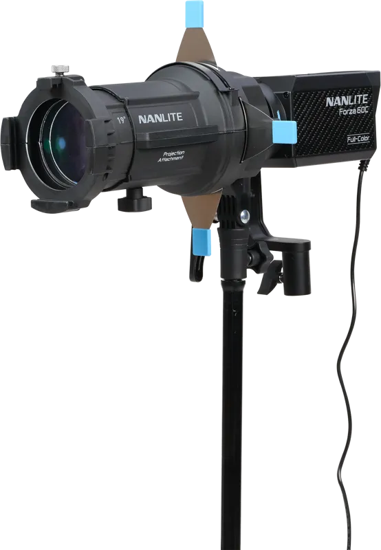 NANLITE Forza 60C LED Color Spot Light with 19°&36° Projection Attachment -  Ex Battery grip