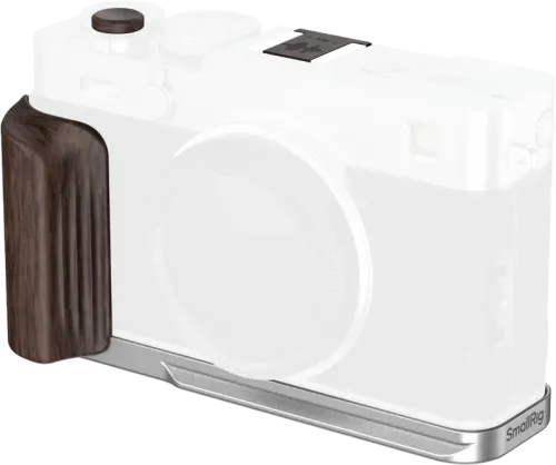 SmallRig 6236 L-Shaped Mount Plate with Wooden Handle for FUJIFILM X-E5 (Ebony, Silver)